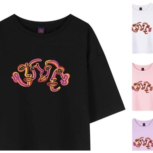 Japanese Style Face Graphic Tee Fun Short-sleeved T-shirts Tops Harajuku Aesthetic Tshirt Ladies Crop Top Women Clothes T Shirts