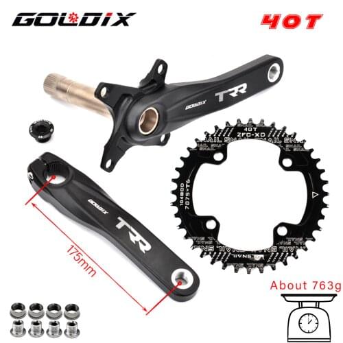 GOLDIX 104BCD MTB Bike Bicycle Crank Chainwheel Crankset Aluminum Alloy with Bottom 170/175mm Crank Black 32T 34T 36T 38T 40T