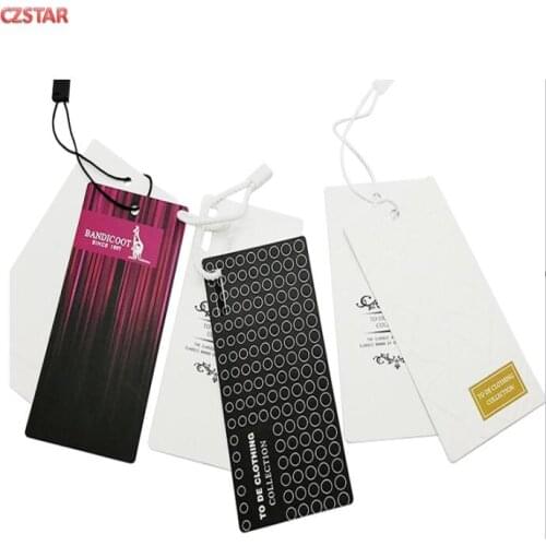 Clothes shop store hang RFID clothing tag 70*40MM UHF RFID paper card garment Hangtag customized print logo