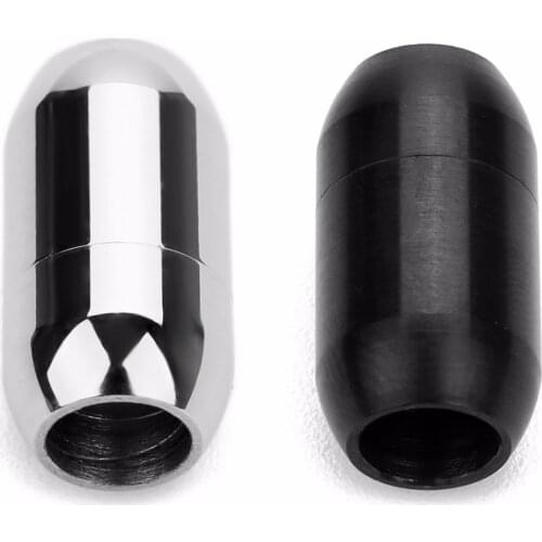 LOULEUR Rhodium Black 3/4/5/6/8mm Hole Size 316L Stainless Steel Leather Bracelet Magnetic Clasp Magnet Hook DIY Jewelry Finding