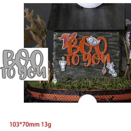 Boo To You Letter 2021 Metal Cutting Dies for DIY Scrapbooking Craft Dies Greeting Card Making Embossing