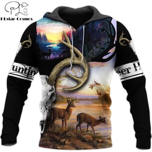 Animal Deer Hunting 3D Printed Men Hoodie Harajuku Fashion Sweatshirt Unisex Casual Jacket Pullover sudadera hombre DW091