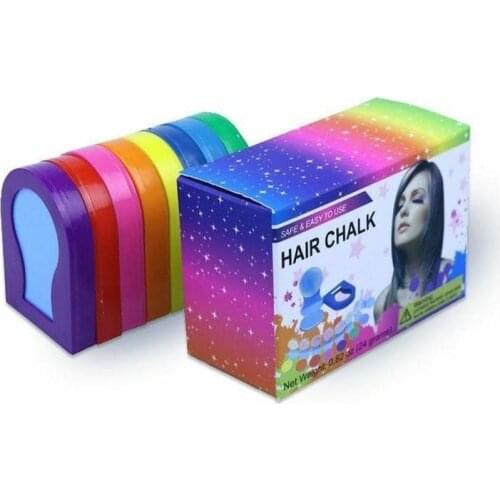 8 Colors Temporary Fast Hair Dye Powder Cake Styling Hair Chalk Set Soft Pastels Salon Hair Color Tools Kit Non-toxic