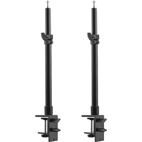 36cm-60cm Adjustable Height Metal Desk Mount Stand Tabletop C-clamp Mount Light Stand 1/4" Top Screw for DSLR Camera Ring Light