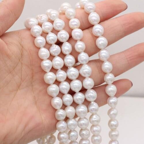Natural Freshwater Pearl Round Baroque White Loose Beads For Jewelry Making DIY Bracelet Earrings Necklace Accessory