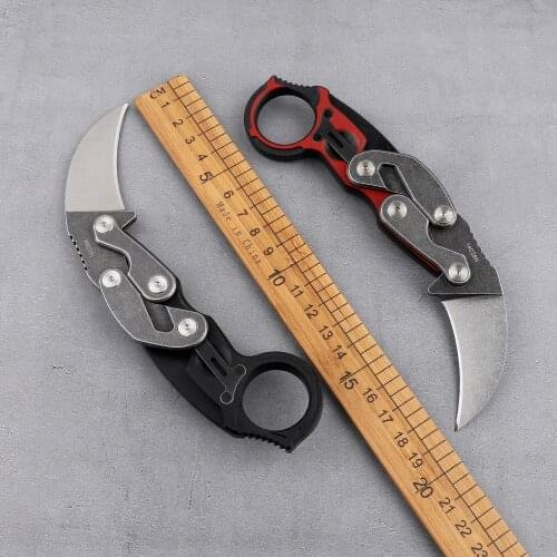 New tactical mechanical folding claw knife 14C28N steel blade G10 handle outdoor camping Karambit survival hunting knife edc