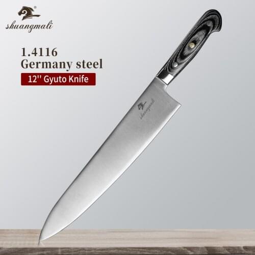 12 Inch Utility Cooking Cleaver Knife Germany 1.4116 Stainless Steel Kitchen Cleaver Knives Sharp Chef Slicing Gyuto Knife