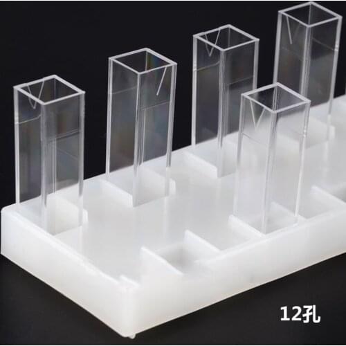 Plastic cuvette holder rack for 12cells 170x50x15mm