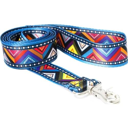 1.5m Printed Dog Leash Personalized Print Dog Lead Rope Beautiful Nylon Strap For Dog 3.8cm Width Dog Leashes For Large Dogs