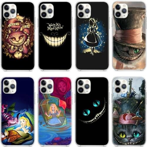 Disney Alice in Wonderland For Apple iPhone 12 11 Pro Max mini XS Max XR X 8 7 6 6S Plus 5S SE 2020 Transparent Phone Case