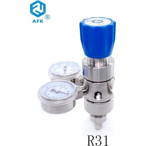 AFK Brand Inlet 3000psi High Pressure Double Staged Pressure Regulator for Nitrogen SS316L