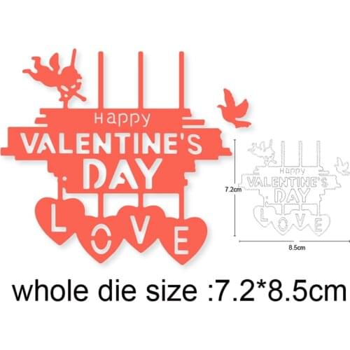 Craft dies Happy Valentines Day Ornament Metal Cutting Dies For DIY Scrapbooking dies Album Card Embossing Folder Stencils dies