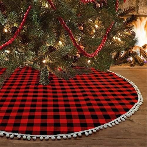 Navidad 2021 Christmas Tree Decor Snowflake Christmas Decorations for Home Plaid Tree Skirt Xmas Gift Natal Noel New Year 2022