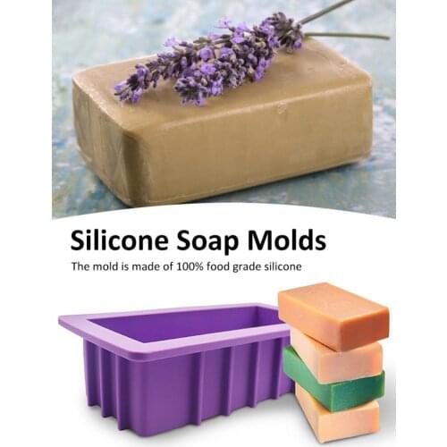 DIY 1000ml Rectangular Silicone Soap Molds Non-stick Baking Molds Resistant Temperature For Soap Muffin Loaf Making