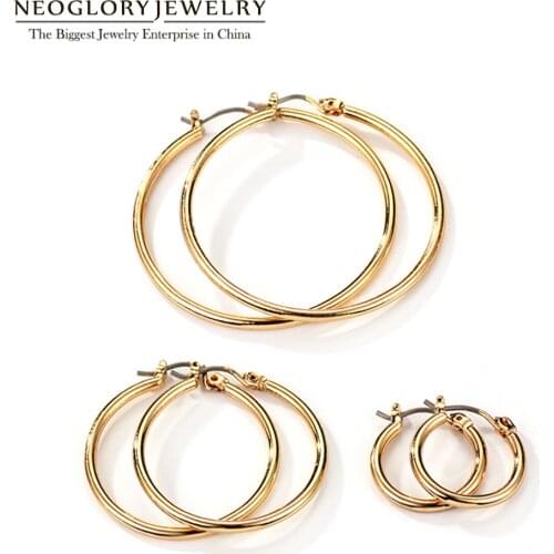 Neoglory Light Yellow Gold Color Three Pairs Hook Earrings Set For Women Girls Different Sizes Fashion Jewelry 2020 New Gift FA