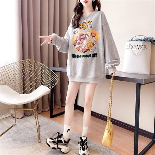 Autumn Letter Printing Sweatshirts Women O Neck Long Sleeve Pullover Hoody Female Korean Fashion Loose Clothes For Teens 2021