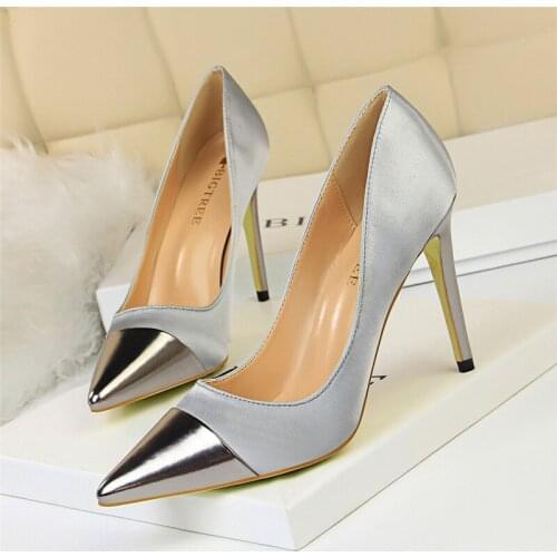 Valentine Shoes Sexy High Heels Silk Designer Shoes Women Luxury 2020 Women Pumps Green Heels Party Shoes For Women Tacones Muje
