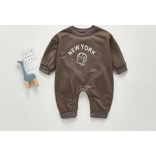 Spring New Kids Boys Letter Printed Long Sleeve Bodysuit
