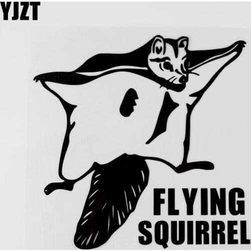 YJZT 15.1CMX14.9CM Flying Squirrel Hunting Vinyl Car Window Sticker Pattern Decal 8C-0071