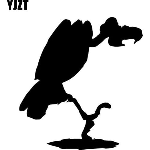 YJZT 14.8CM*15.9CM Vultures Pattern Decoration Vinyl Decal Car Trunk Car Stickers Black/Silver C4-2921