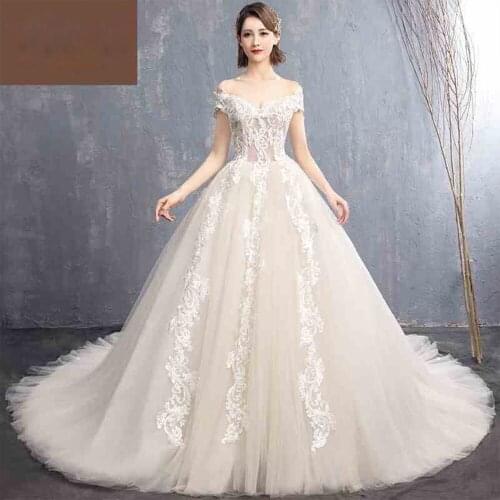 Robe de Mariee Off Shoulder Plus Size Ball Gown Wedding Dress Appliques Tulle Princess Vestidos de Novia V-neck Sexy Gelinlik