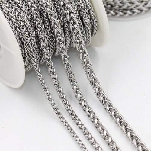 10m/piece) 3/4/5/6mm Diameter Stainless Steel Link Chains For DIY Mens Bracelet Necklace Chains