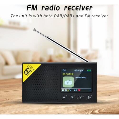 2.4 inch Radio Speaker LCD Display Bluetooth 5.0 Digital Radio Stereo DAB FM Receiver Audio Broadcasting Player for Home Office
