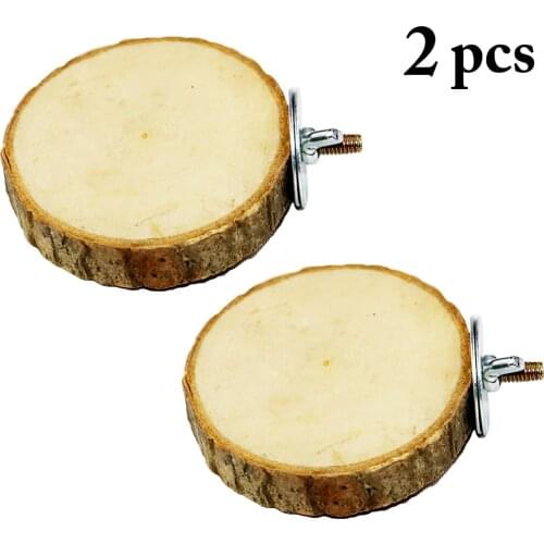 2Pcs New Pet Bird Parrot Wood Platform Stand Rack Toy Natural Hamster Branch Perches For Bird Cage Toys Pet Supplies