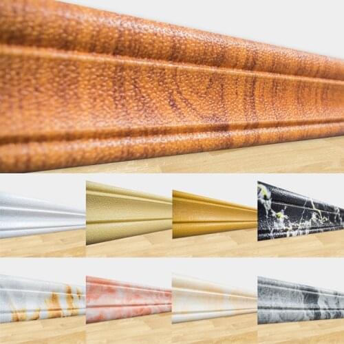 2.3M Length 3D Foam Wall Stickers Waterproof Waist Line Living Room Kitchen Baseboard Self-Adhesive Vintage Wallpaper Border