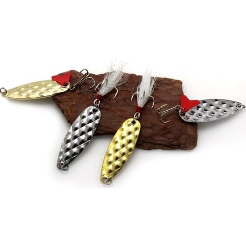 5cm/9G Metal Sequins Lure Gold and Silver Pineapple Fishing Spoon Type Rotary Iron Sheet Tied Three Anchor Hook