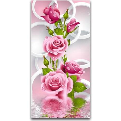 5D DIY Diamond Paintings Rose Cross Stitch Embroidery Flowers Embroidered Diamond Full square Wall Stickers Home Decorated Gifts