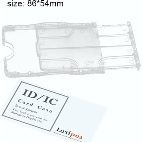 Business Id/ic Badge Card Holder Case Tranluscent Card for Company School Office Exhibition Use with Lanyard