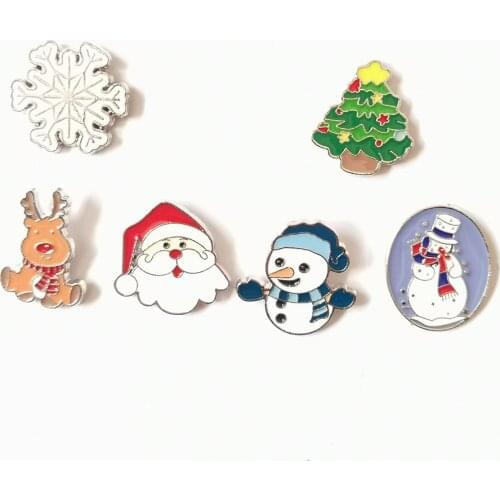 Christmas Brooch Snowman Christmas Tree Santa Claus Elk Pins For Backpacks Womens Brooches Clothes Badges Jewelry Gifts