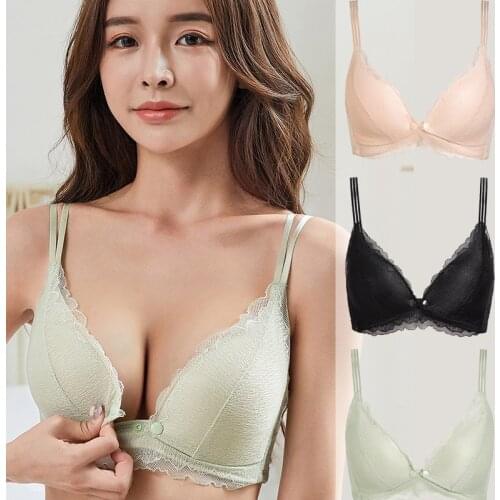 Pregnant Women Open Buckle Confinement Breastfeeding Bras Circumference Without Steel Ring Beautiful Back Cotton Underwear