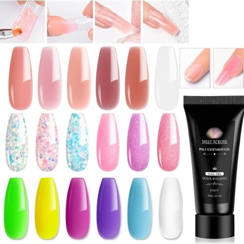 Color Poly Extension Nail Gel Set Nails Finger Nail Art Manicure Acryl Gel Varnish Hybrid 30ML Poly UV Gel Polish Extension