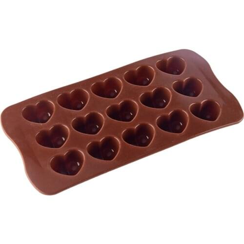 Candy Baking Tool Chocolate Mold Heat Resistant For Chocolates Reusable Heart Shape Brown Easy Clean Cake Making Supplies