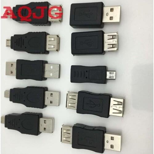 AQJG USB 2.0 UN2F OTG 5pin F/M Changer Adapter Converter USB Male to Female Micro USB Adapter Power Bank Cable Imprimante Usb