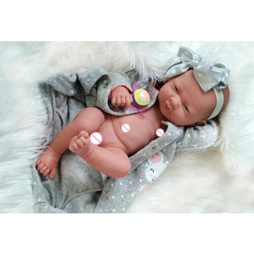 2020 14inch Newborn Silicone Doll Vinyl Skin Washable Doll + Accessories Life Like A Living Nipple Silicone Baby Doll CN(Origin)