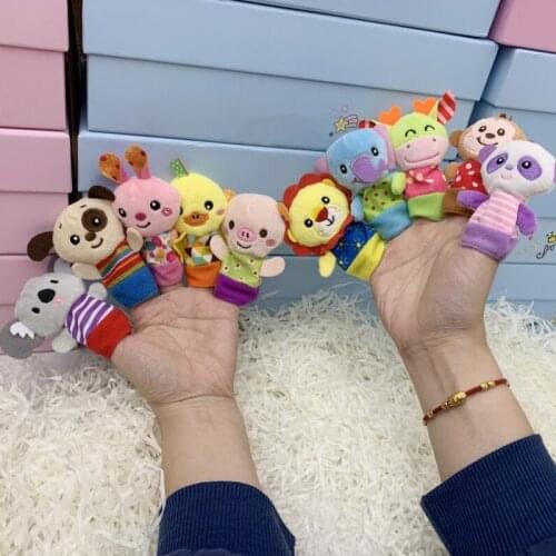 Finger Puppets Baby Mini Animals Educational Hand Cartoon Animal Plush doll Finger Puppets theater Plush Toys for Children Gifts