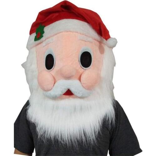 Santa Claus Mask Halloween Animal Head Christmas Fursuit Head Costume Adult