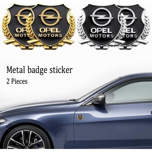 2PC 3D Metal Car Stickers Emblem Badge Decals Auto Styling Accessories For Opel Astra H G J Insignia Mokka Zafira Corsa Vectra d
