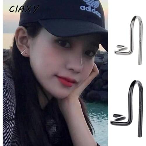 CIAXY 925 Sterling Silver Trendy Twisted U Shape Stud Earrings for Women Bijoux Minimalist Small Studs Geometric Earrings