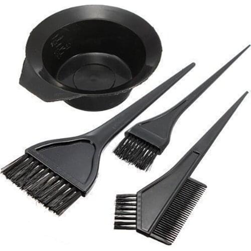 4pcs Hair Color Dye Bowl Comb Brushes Tool Kit Set Tint ColoringComb Brush Twin Headed Brushes Barber Accessorie