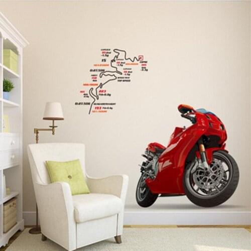 Motorcycle wall sticker boys room stickers vinyl decal stickers decorative for apartment adults room T180617