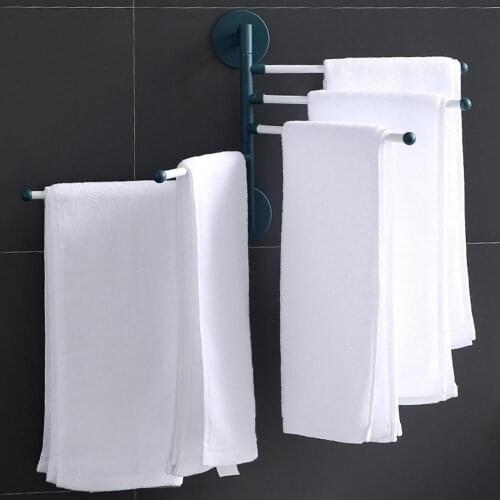 Wall Mount Punch Free Adhesive Bathroom Towel Holder Hanger Shelf Rack Organizer Home Accessories