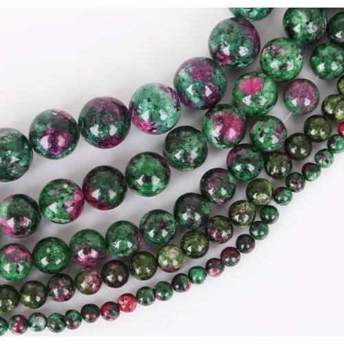 Natural Epidote Zoisite Stone Beads Loose Round Spacer Bead For Jewelry Making 4/6/8/10/12mm 15'' DIY Bracelet&Necklace