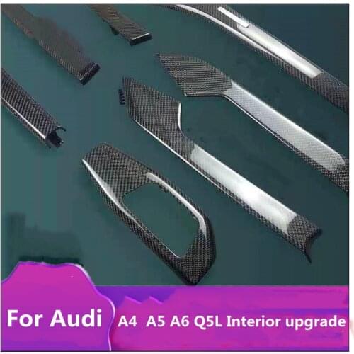 Suitable for Audi A4 A5 Q5L carbon fiber interior modification for A6 cen wood center console panel door panel decoration
