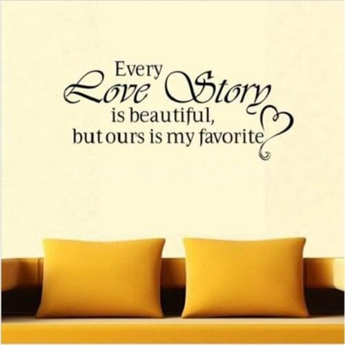 POOMOO Wall Decals Every Love Story is Beautiful Decor vinyl wall decal quote sticker Inspiration home decor