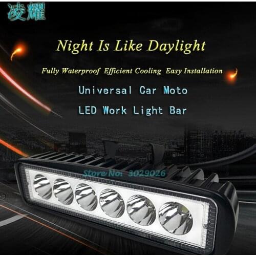 Car Styling Spotlight 18W Car LED Work Lights Bar Flood Light for trucks 24V 12V LED Off road Lamp Tractor Motorcycle Light Bulb
