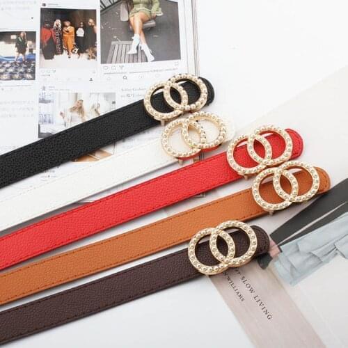 Q Fashion Women PU Leather Belt Heart Ladies Decorative Cute Adjustable Imitation Belt Fashion Female Accessories Pearl